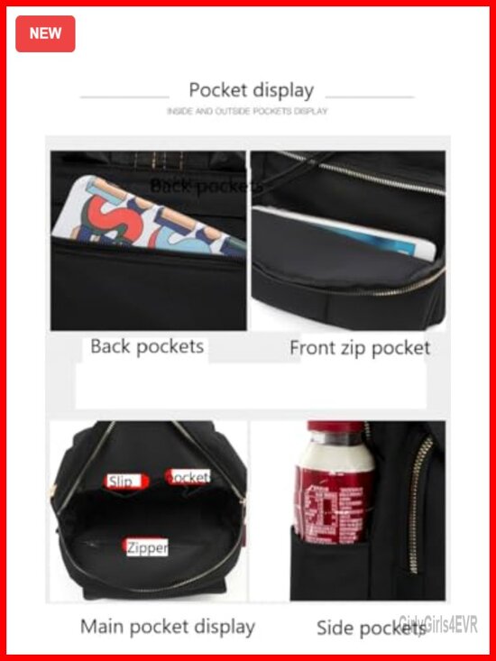 Mini Anti-theft Backpack with USB Port Lightweight Nylon Daypack for Women main image 5